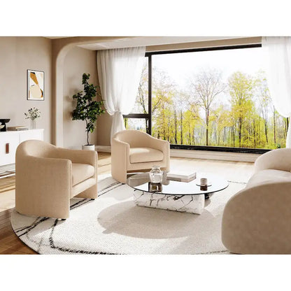 Ensemble de 2 fauteuils d'appoint modernes rembourrés de 32,3 pouces de large