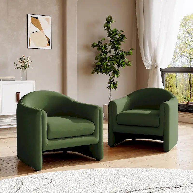 Ensemble de 2 fauteuils d'appoint modernes rembourrés de 32,3 pouces de large
