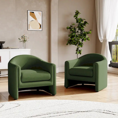 Ensemble de 2 fauteuils d'appoint modernes rembourrés de 32,3 pouces de large
