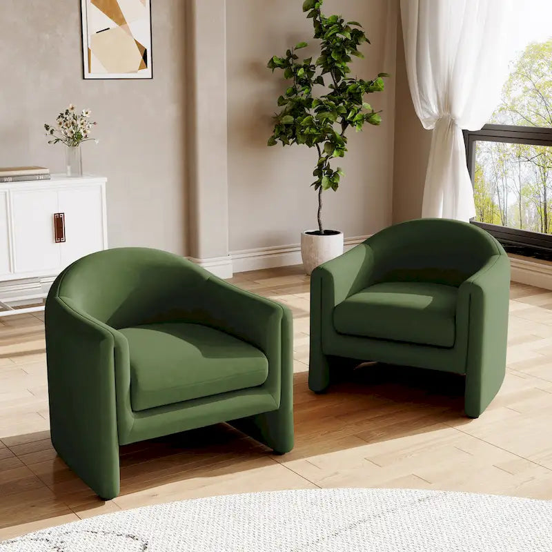 Ensemble de 2 fauteuils d'appoint modernes rembourrés de 32,3 pouces de large