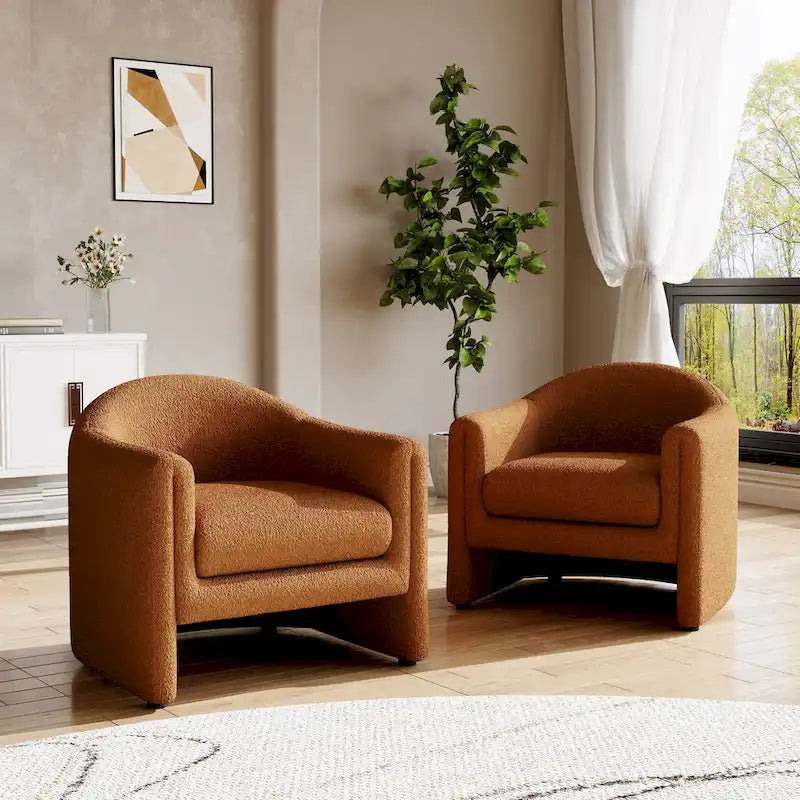 Ensemble de 2 fauteuils d'appoint modernes rembourrés de 32,3 pouces de large