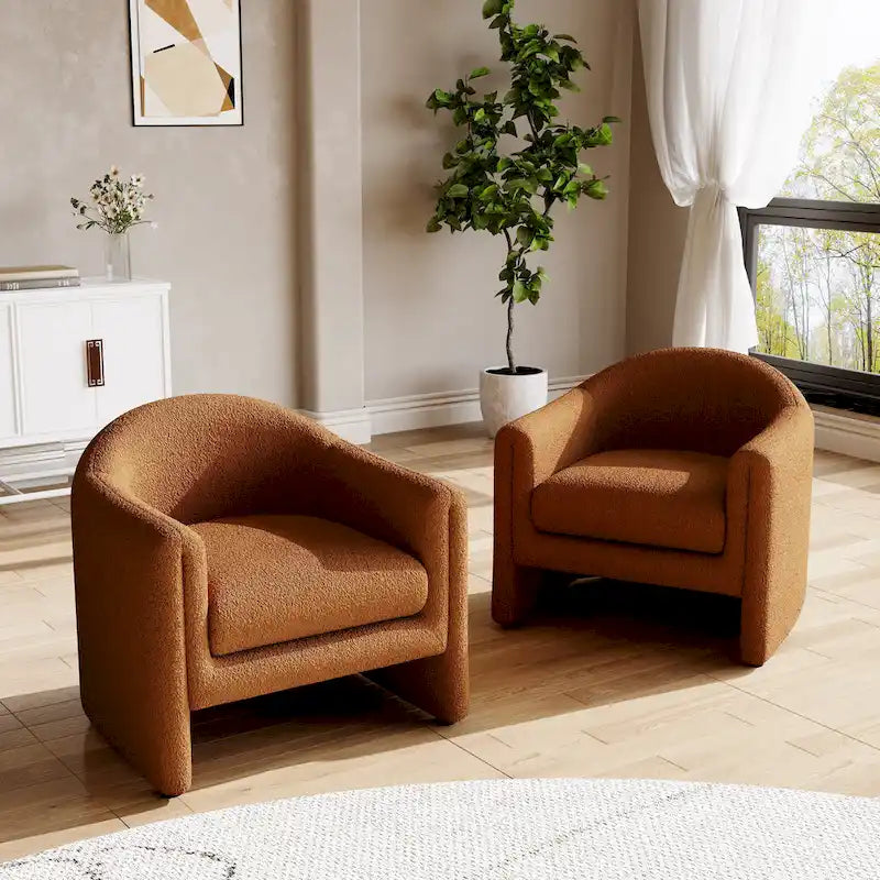Ensemble de 2 fauteuils d'appoint modernes rembourrés de 32,3 pouces de large