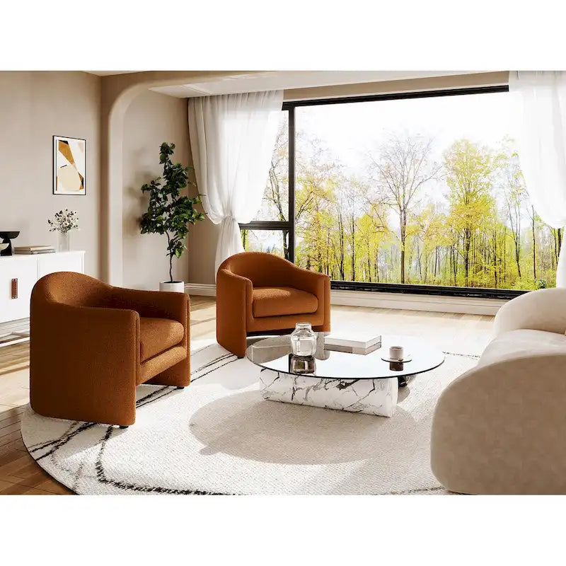 Ensemble de 2 fauteuils d'appoint modernes rembourrés de 32,3 pouces de large