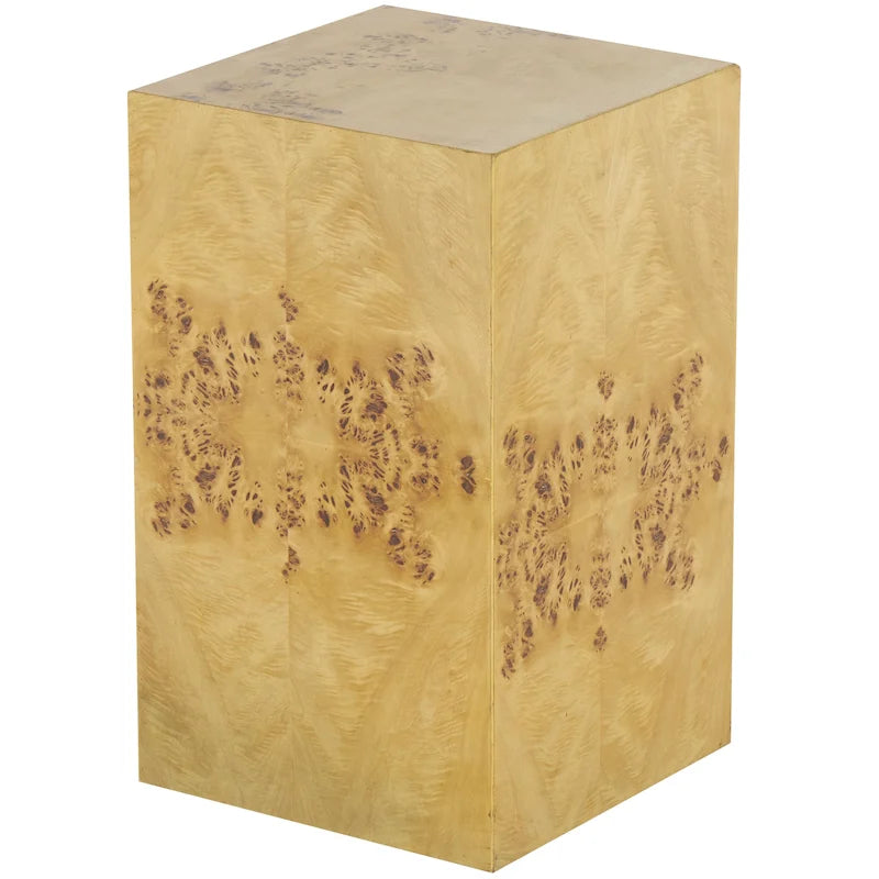 Table d'appoint carrée en bois avec motifs de grain de bois - Brun - Roche River Decor