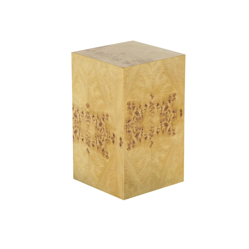 Table d'appoint carrée en bois avec motifs de grain de bois - Brun - Roche River Decor