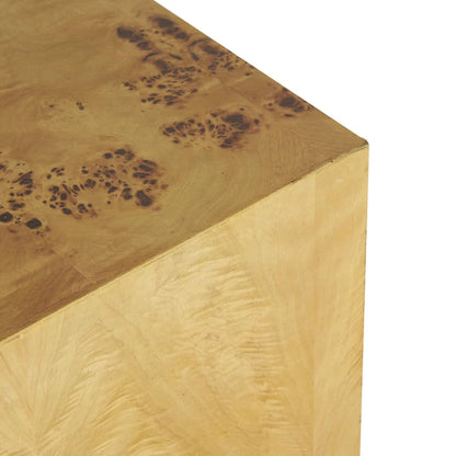 Table d'appoint carrée en bois avec motifs de grain de bois - Brun - Roche River Decor