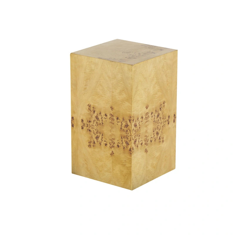Table d'appoint carrée en bois avec motifs de grain de bois - Brun - Roche River Decor