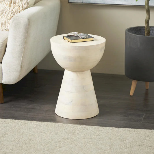 Table d'appoint en bois de manguier - Crème - Roche River Decor