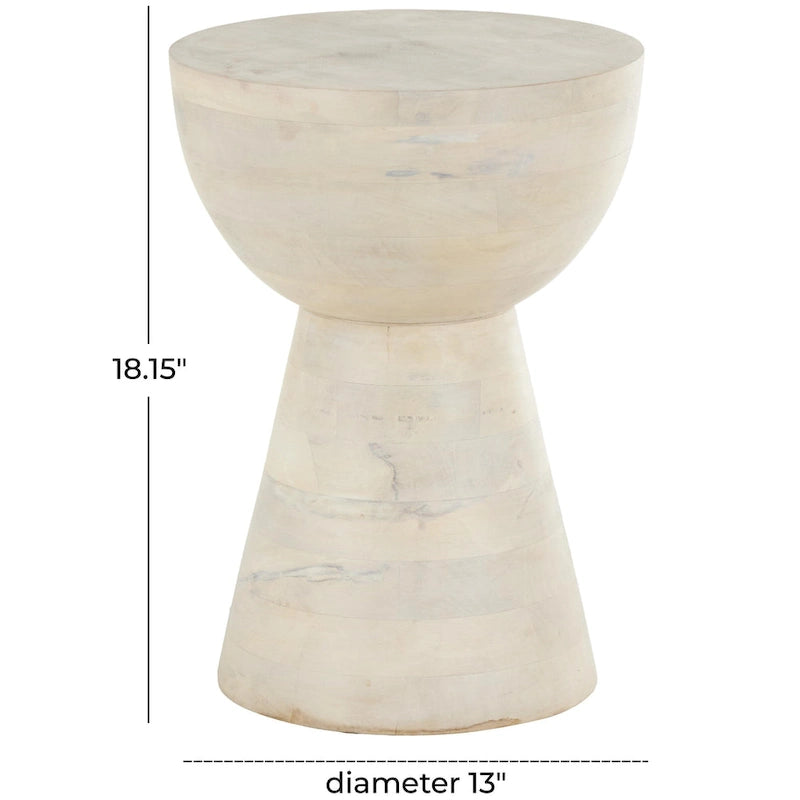 Table d'appoint en bois de manguier - Crème - Roche River Decor