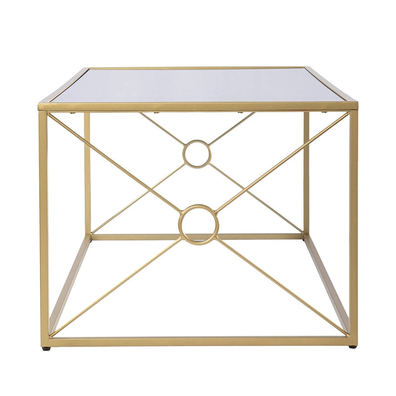 Table basse Lanfranco de style transitionnel en métal doré de SEI Furniture