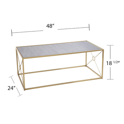 Table basse Lanfranco de style transitionnel en métal doré de SEI Furniture