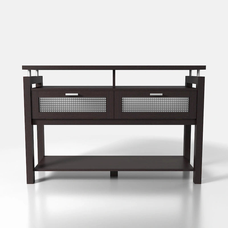 Table d'appoint Posa Modern Espresso 47 pouces à 2 étagères par Furniture of America