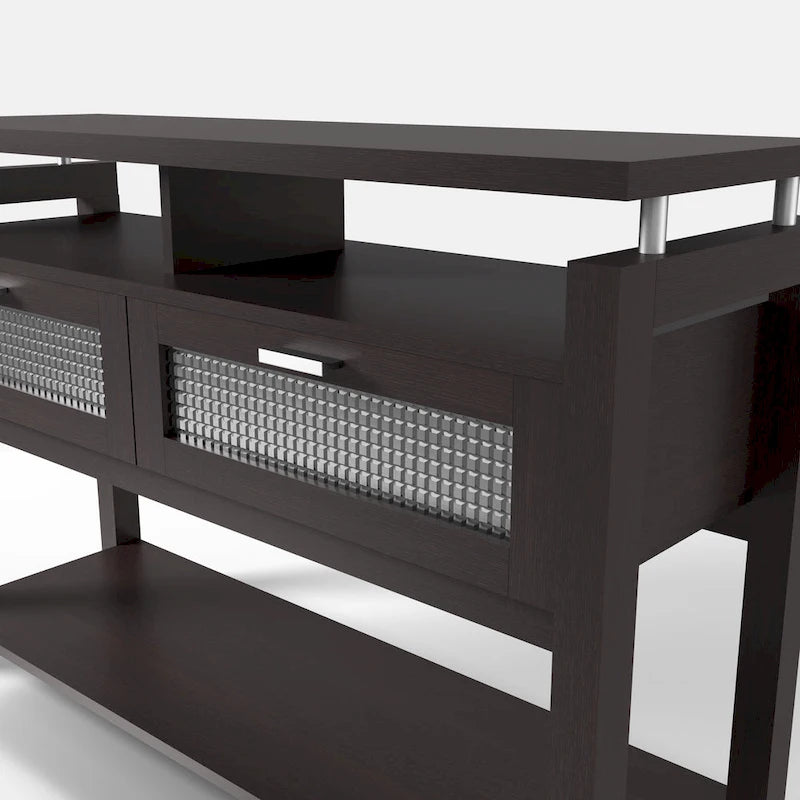 Table d'appoint Posa Modern Espresso 47 pouces à 2 étagères par Furniture of America