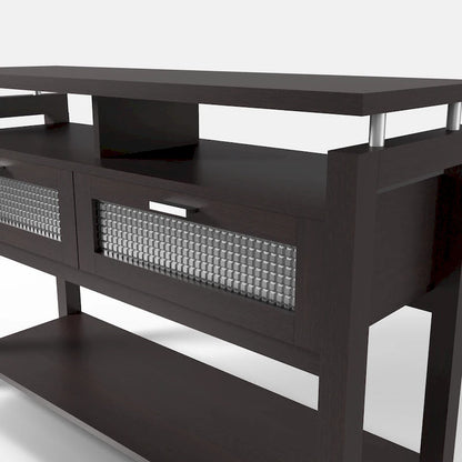 Table d'appoint Posa Modern Espresso 47 pouces à 2 étagères par Furniture of America