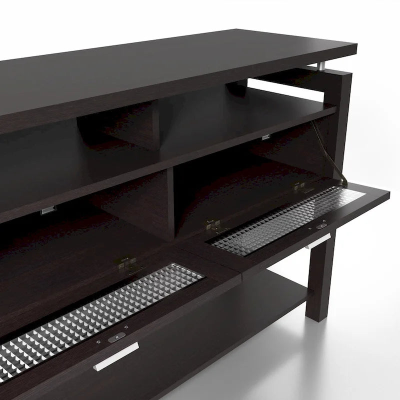 Table d'appoint Posa Modern Espresso 47 pouces à 2 étagères par Furniture of America