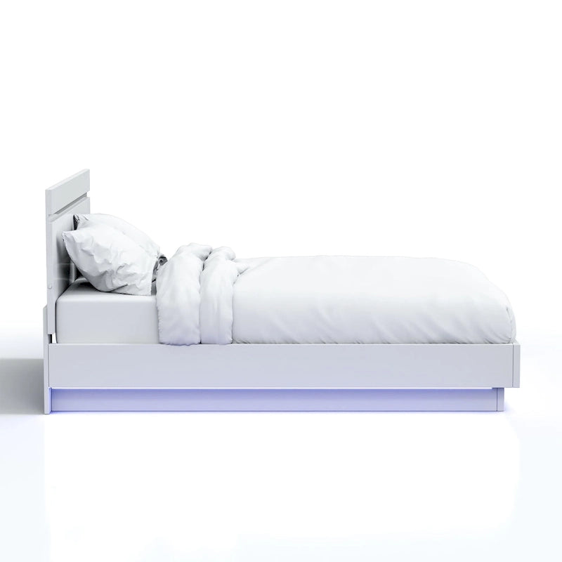 Lit plateforme moderne Margatta avec éclairage LED blanc de Furniture of America