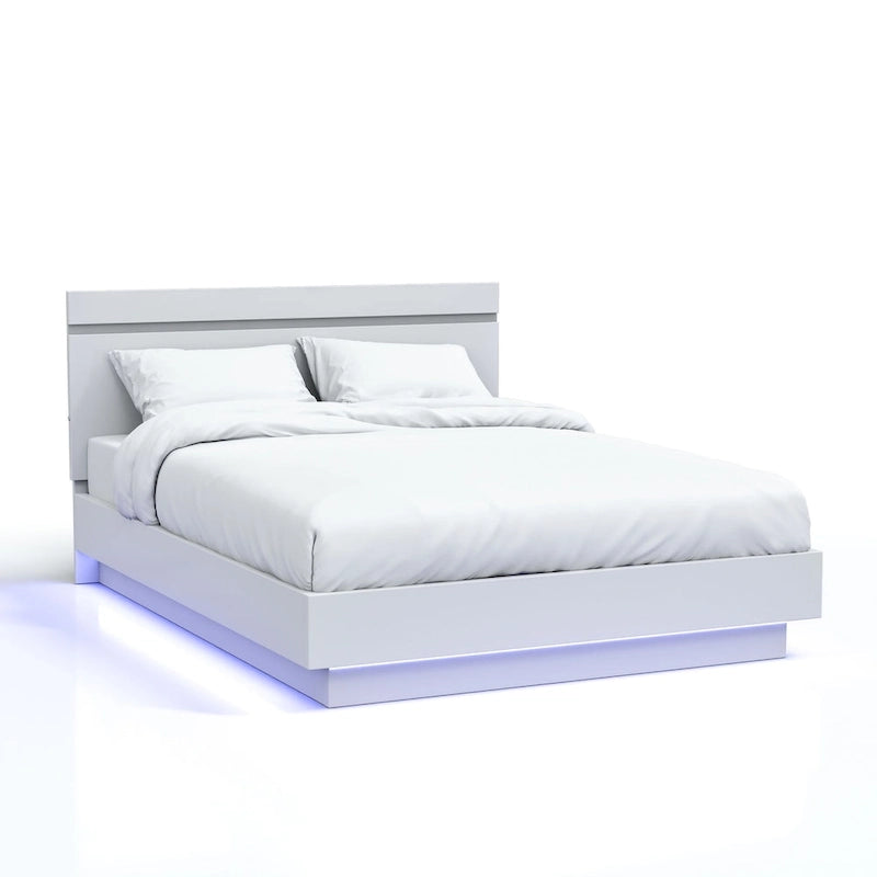 Lit plateforme moderne Margatta avec éclairage LED blanc de Furniture of America