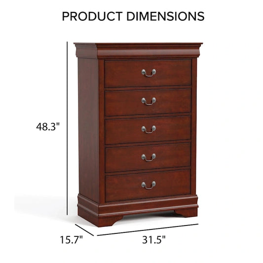 Ensemble de table de chevet et commode 3 pièces en bois massif Devi de Furniture of America
