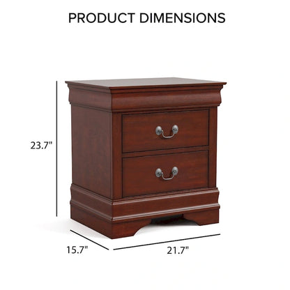 Ensemble de table de chevet et commode 3 pièces en bois massif Devi de Furniture of America