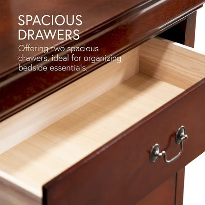 Ensemble de table de chevet et commode 3 pièces en bois massif Devi de Furniture of America