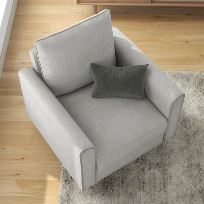 Fauteuil Rowan contemporain à accoudoirs évasés et pieds fuselés en bois massif, canapé une place recouvert de tissu, par Furniture of America