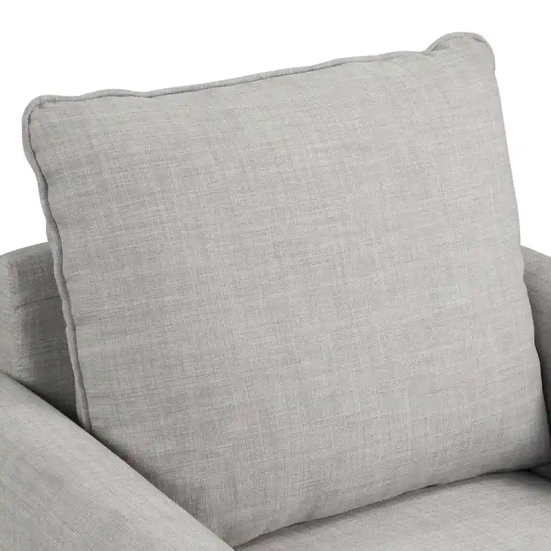 Fauteuil Rowan contemporain à accoudoirs évasés et pieds fuselés en bois massif, canapé une place recouvert de tissu, par Furniture of America