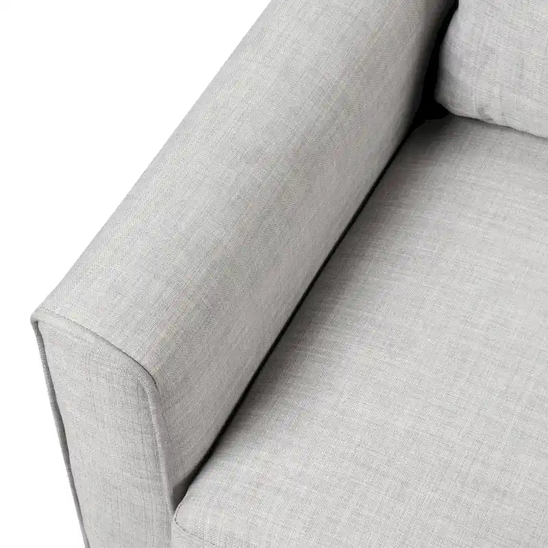 Fauteuil Rowan contemporain à accoudoirs évasés et pieds fuselés en bois massif, canapé une place recouvert de tissu, par Furniture of America