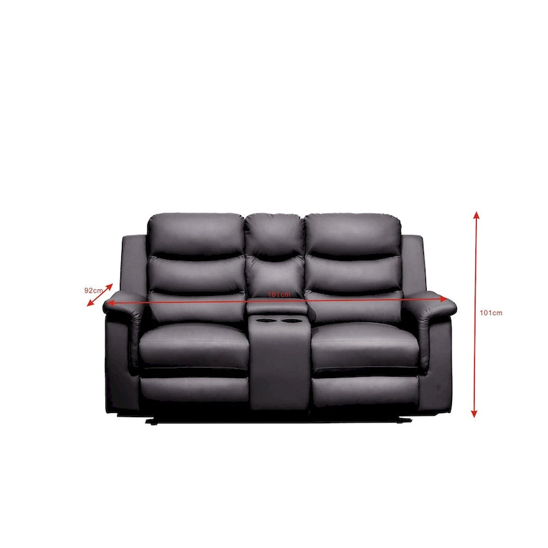 Housse pour canapé inclinable deux places avec console centrale