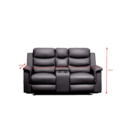 Housse pour canapé inclinable deux places avec console centrale