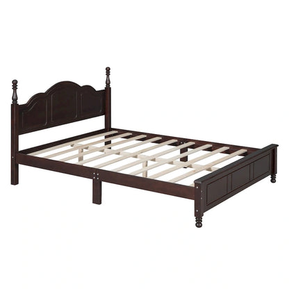 Lit plateforme en bois de style rétro, format queen