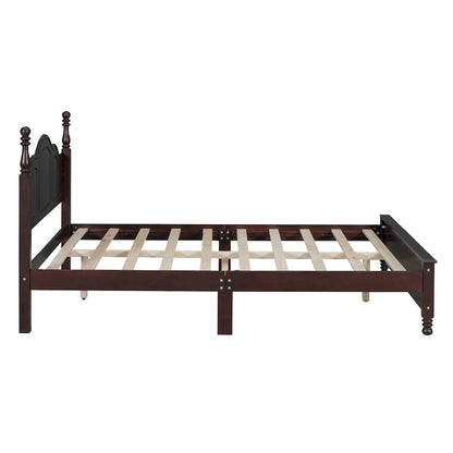 Lit plateforme en bois de style rétro, format queen