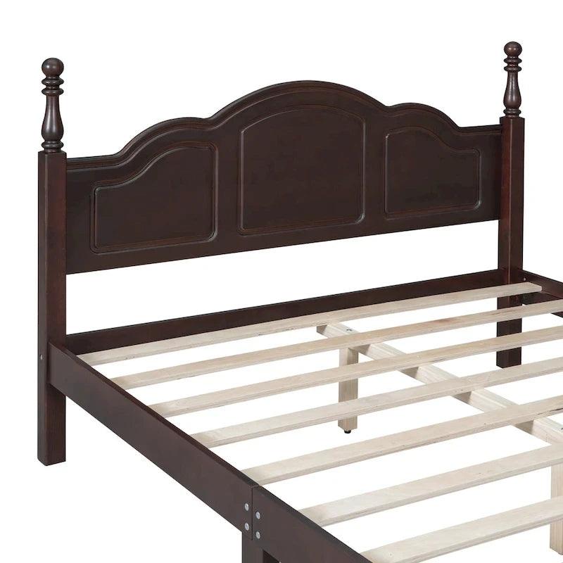Lit plateforme en bois de style rétro, format queen