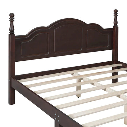 Lit plateforme en bois de style rétro, format queen