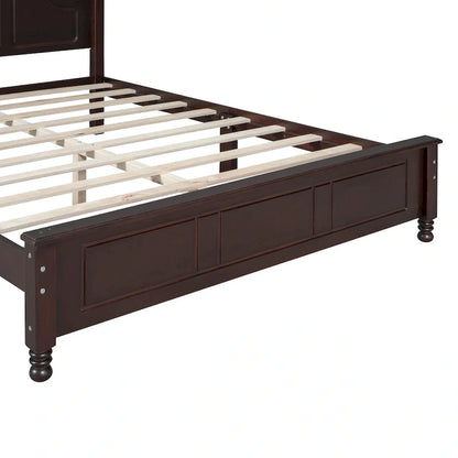 Lit plateforme en bois de style rétro, format queen