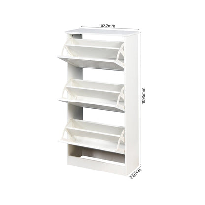 Meuble à chaussures en bois à 3 portes rabattables - 9,45 x 20,94 x 43,11