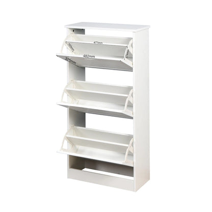 Meuble à chaussures en bois à 3 portes rabattables - 9,45 x 20,94 x 43,11