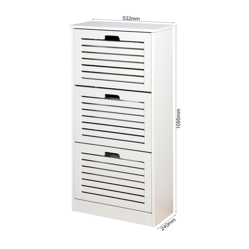Meuble à chaussures en bois à 3 portes rabattables - 9,45 x 20,94 x 43,11