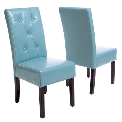 Chaises de salle à manger Taylor en cuir reconstitué bleu (lot de 2) par Christopher Knight Home - Non disponible
