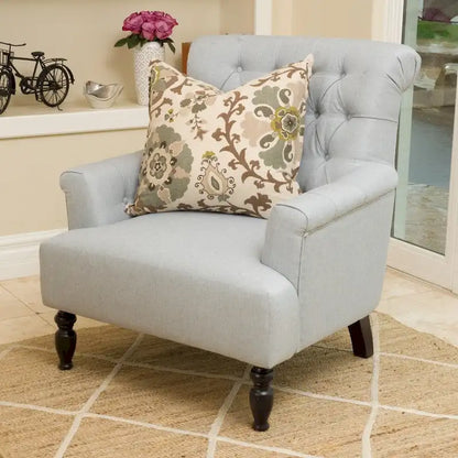 Fauteuil club capitonné Bernstein avec dossier roulé par Christopher Knight Home