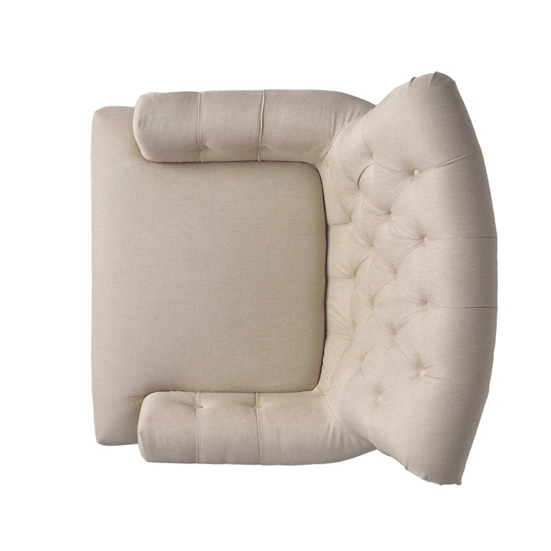 Fauteuil club capitonné Bernstein avec dossier roulé par Christopher Knight Home