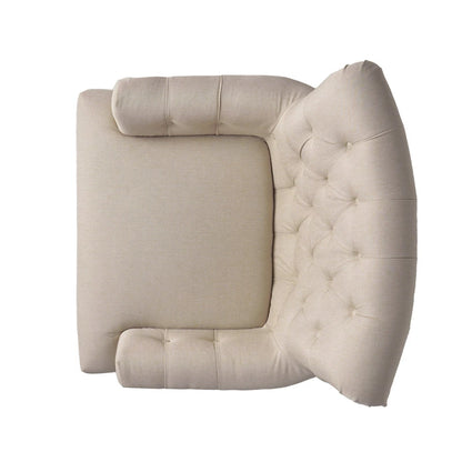 Fauteuil club capitonné Bernstein avec dossier roulé par Christopher Knight Home