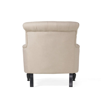 Fauteuil club capitonné Bernstein avec dossier roulé par Christopher Knight Home