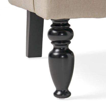 Fauteuil club capitonné Bernstein avec dossier roulé par Christopher Knight Home