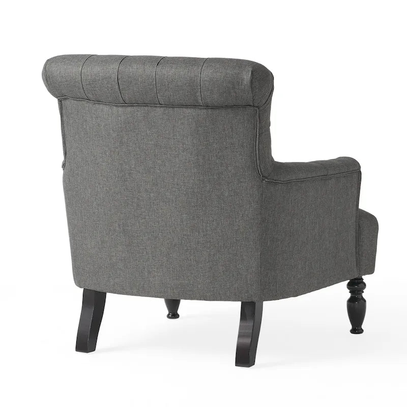 Fauteuil club capitonné Bernstein avec dossier roulé par Christopher Knight Home