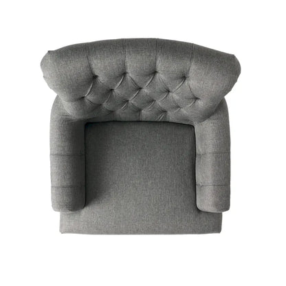 Fauteuil club capitonné Bernstein avec dossier roulé par Christopher Knight Home