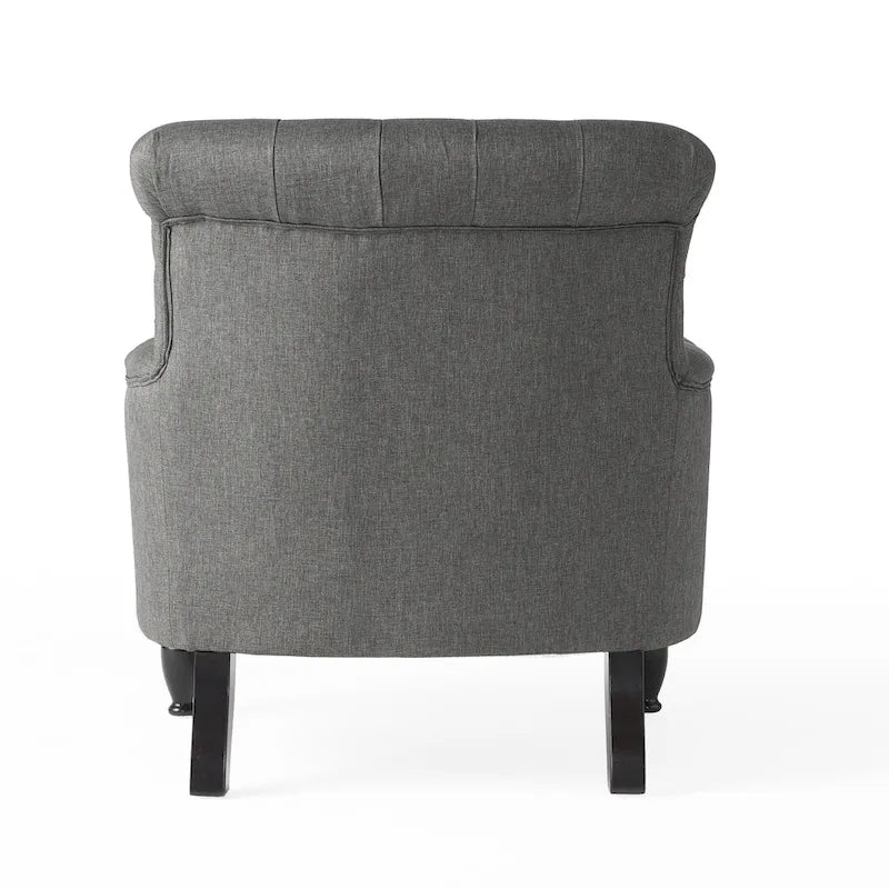 Fauteuil club capitonné Bernstein avec dossier roulé par Christopher Knight Home