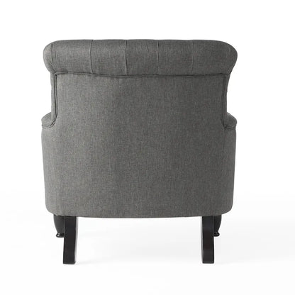 Fauteuil club capitonné Bernstein avec dossier roulé par Christopher Knight Home