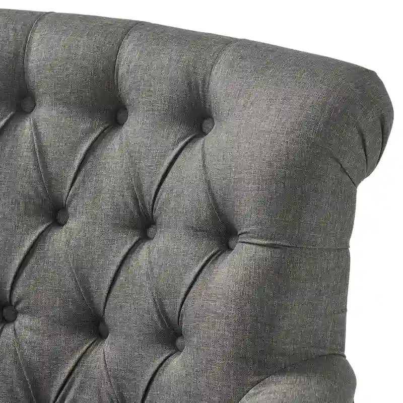 Fauteuil club capitonné Bernstein avec dossier roulé par Christopher Knight Home