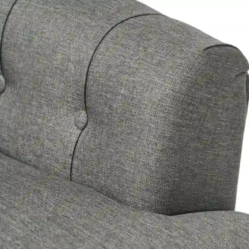 Fauteuil club capitonné Bernstein avec dossier roulé par Christopher Knight Home