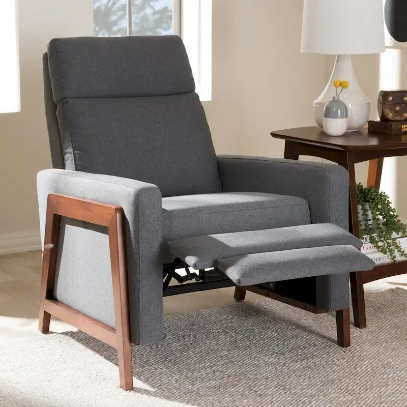 Fauteuil inclinable en tissu style années 50 par Baxton Studio